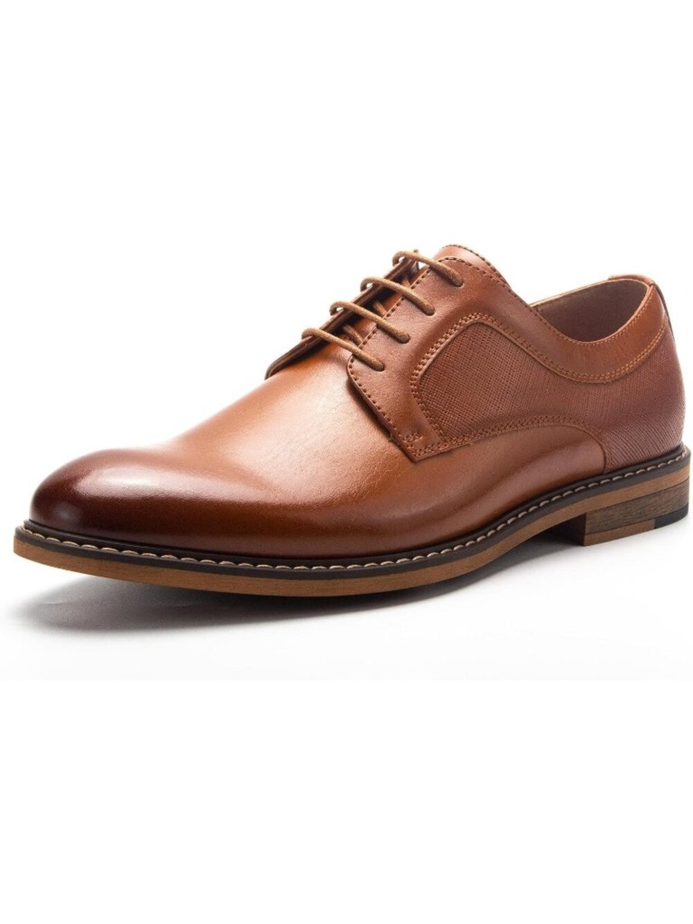 Men's Brown Lace Up LaTeX Insoles Classic Oxford Business Formal Dress Shoes